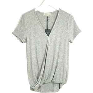 New SINUOUS Surplice Wrap Rib Knit Top